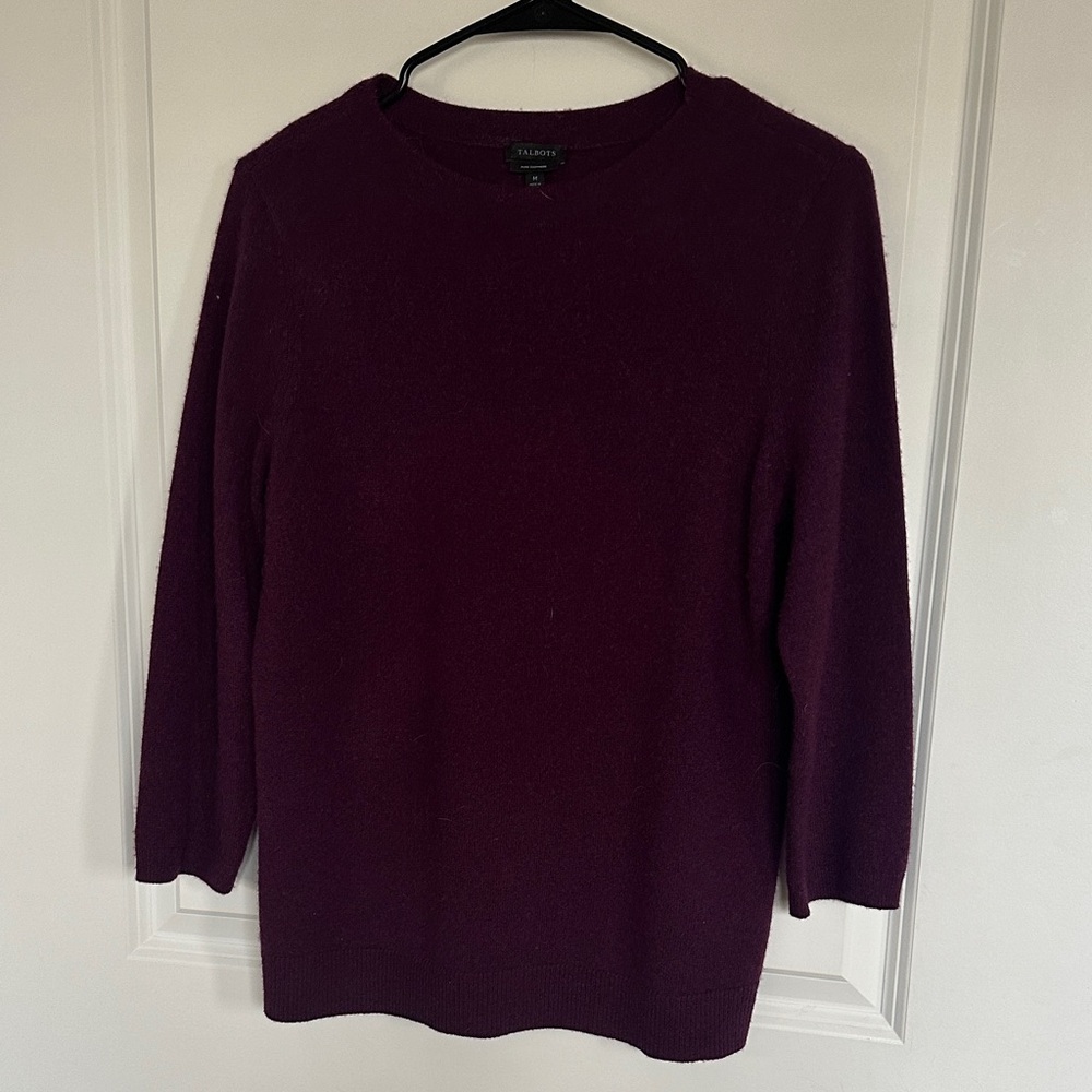 Talbots Eggplant  Boat Neck Sweater